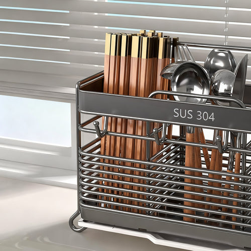 Stainless steel chopstick holder with drip function