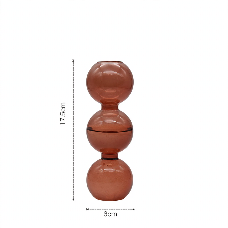 Spherical glass vase made of borosilicate