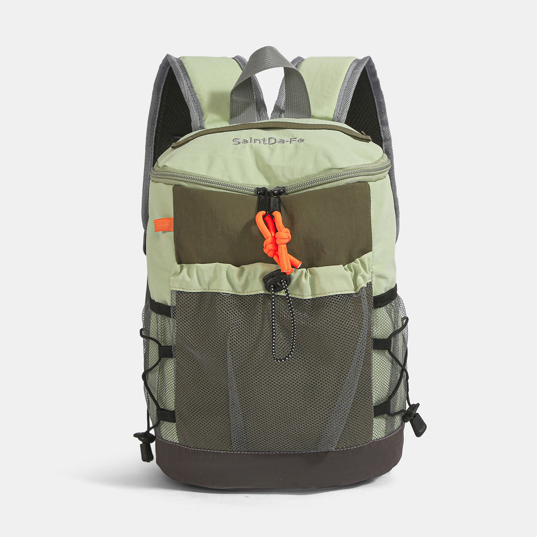 Women's backpack, up to 20 L, nylon, patchwork design