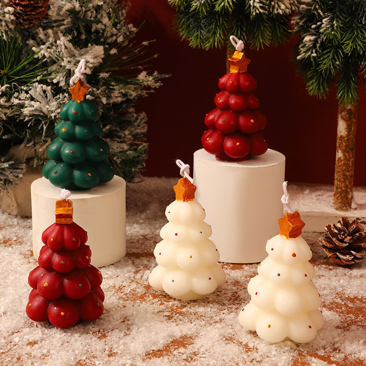 Christmas candles made from soy blend, Christmas tree shape