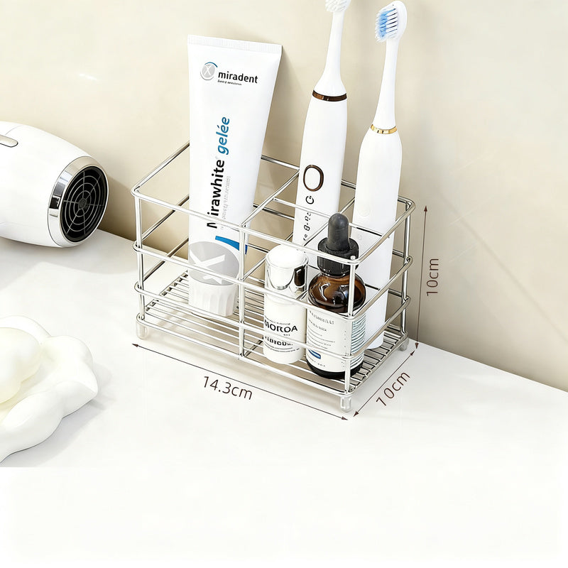 Stainless steel toothbrush holder, tray