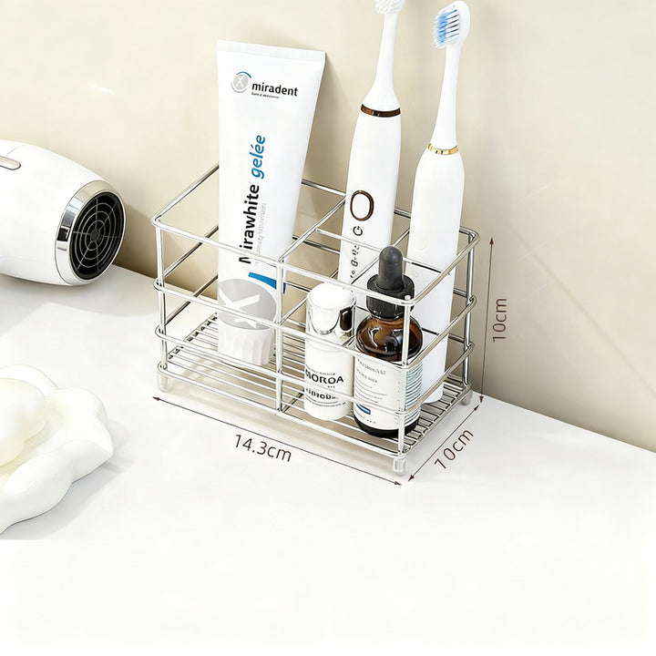 Stainless steel toothbrush holder, tray
