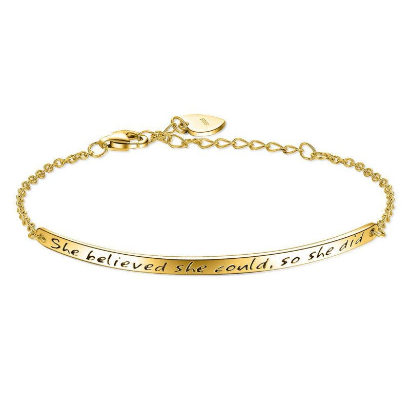 Stainless steel bracelet with geometric design