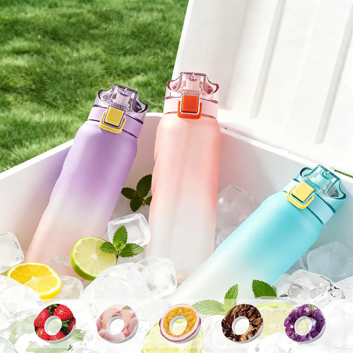 Tritan water bottle with aroma rings