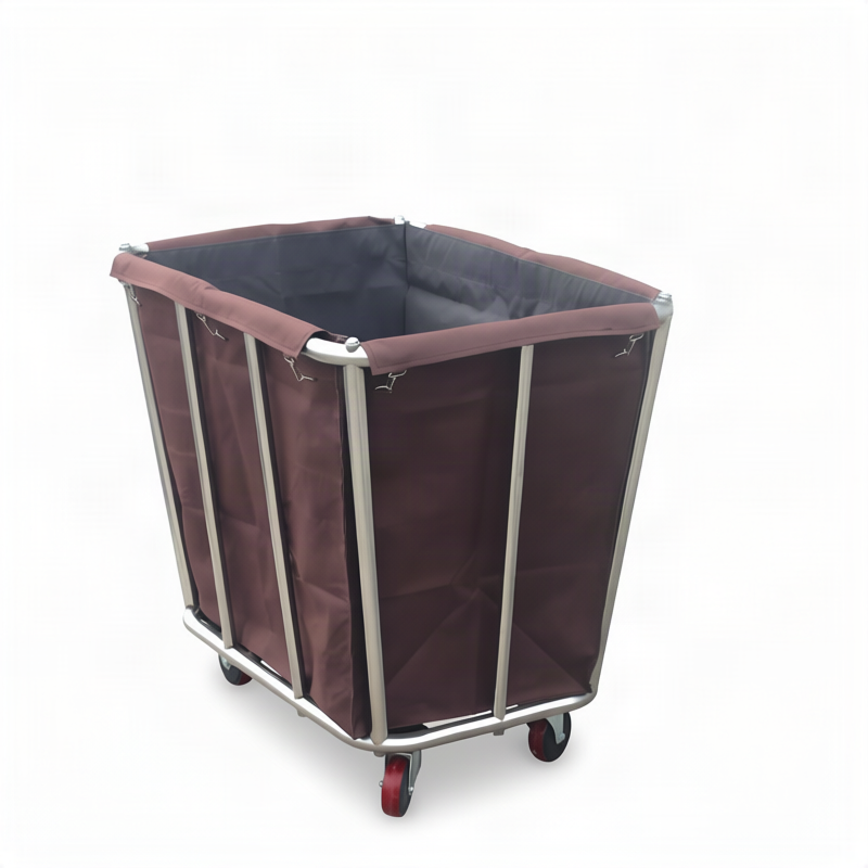 Stainless steel laundry cart with wheels