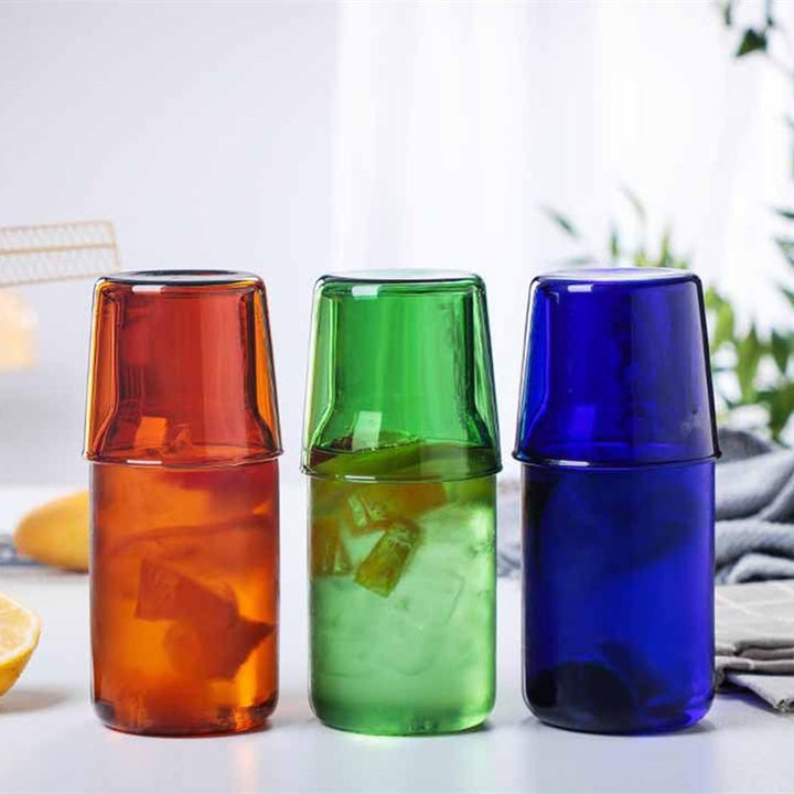 Glass jug with glass, heat resistant