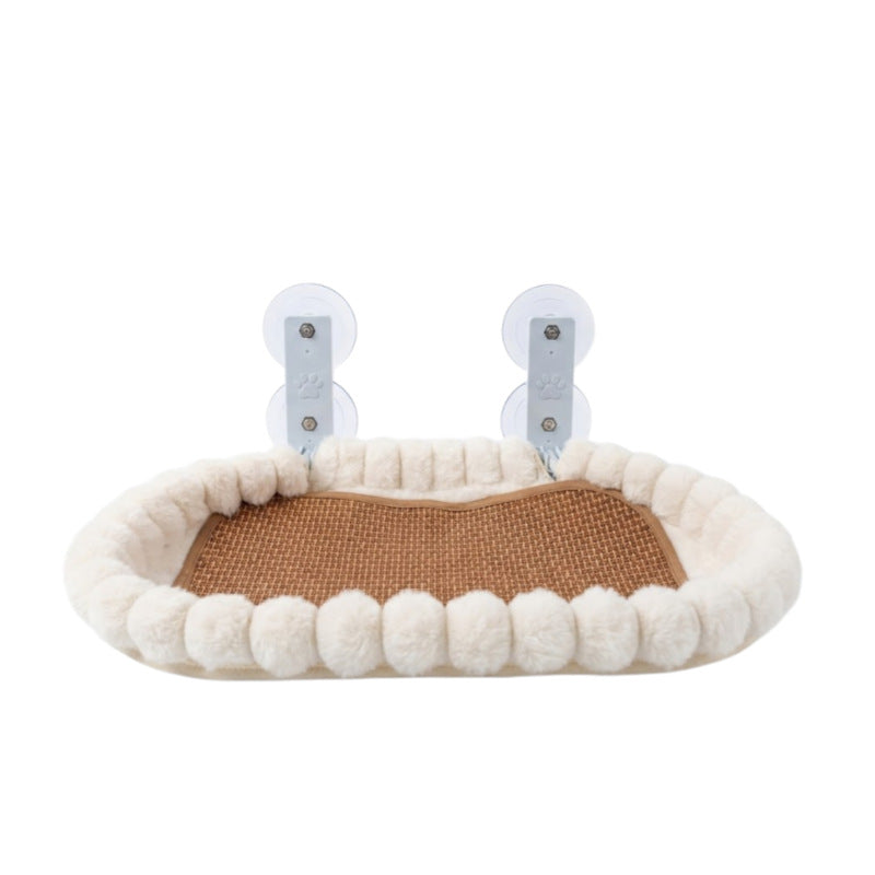 Fluffy cat bed, round, warming