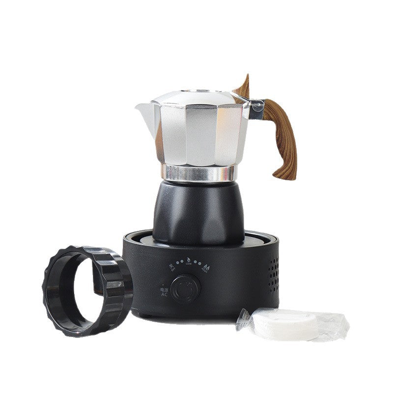 Espresso maker made of stainless steel