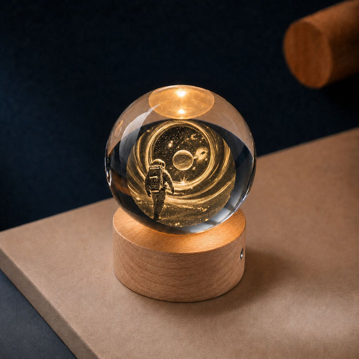 Crystal ball night light with LED lighting