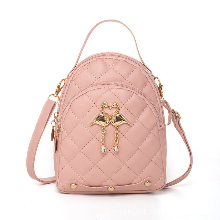 Embroidered backpack made of PU material