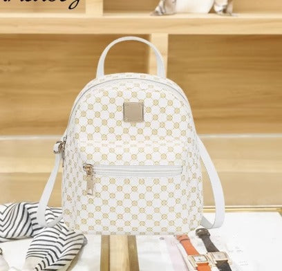 Mini backpack made of PU material with print pattern