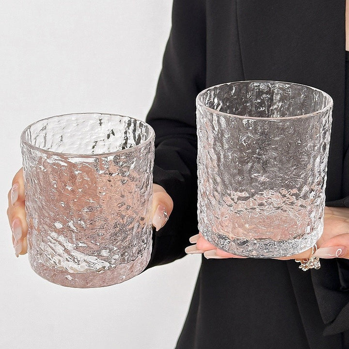 Glass tumblers, approx. 200 ml, with wave pattern