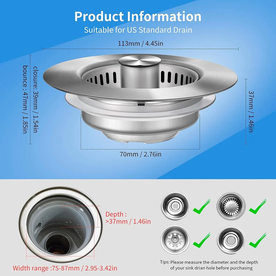 BowLift | Stainless Steel Kitchen Sink Strainer