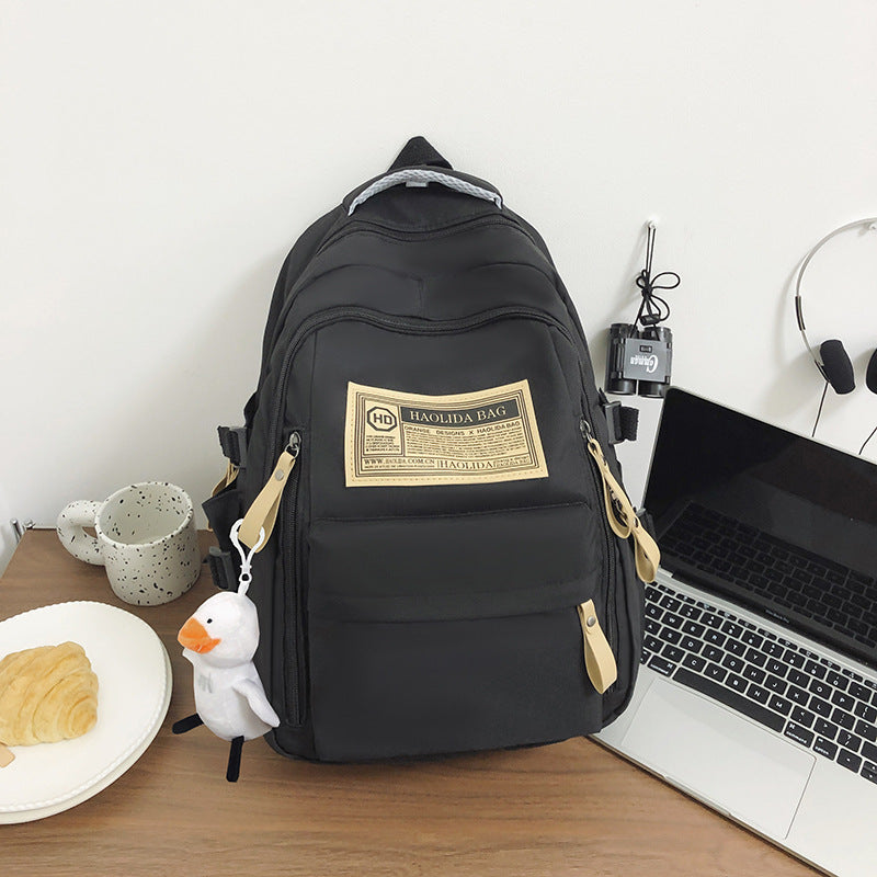 Double backpack, nylon, breathable, with tag