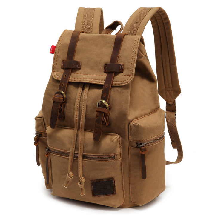 Linen backpack, 36–55 L, 15.6 inches, in vintage style