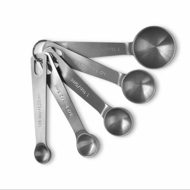 Stainless steel measuring spoon and cup set, 6-piece