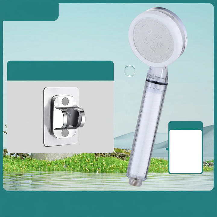 Shower head with filtration system and rain function