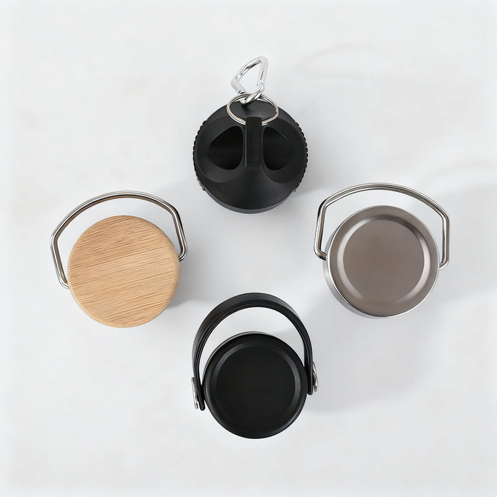 Insulated stainless steel drinking bottle with handle
