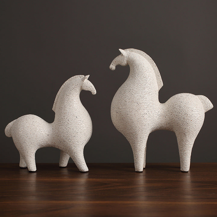 Abstract horse figure made of resin, modern style