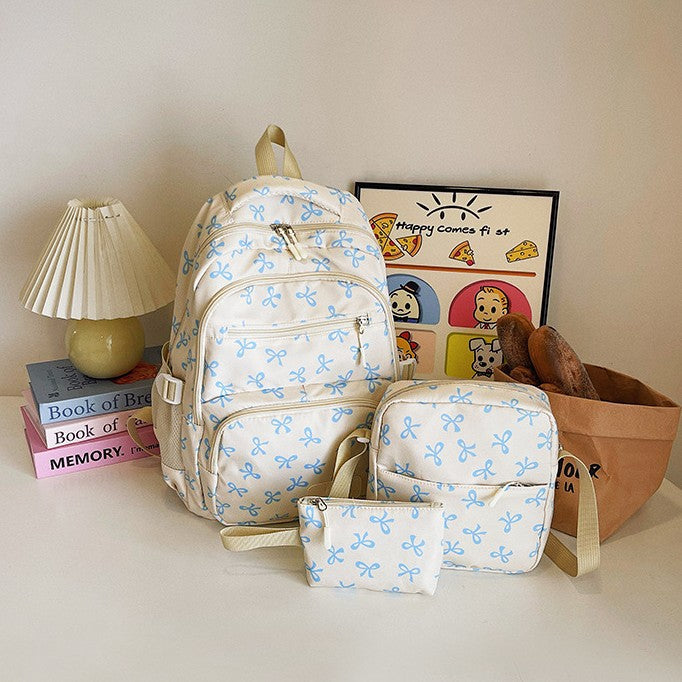 Three-piece backpack set made of nylon, large and versatile