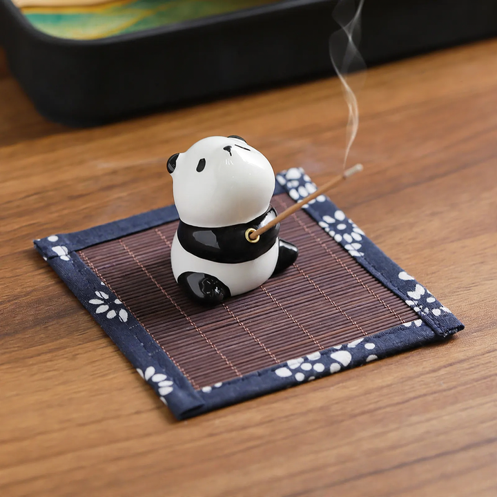 Panda incense stick holder made of resin