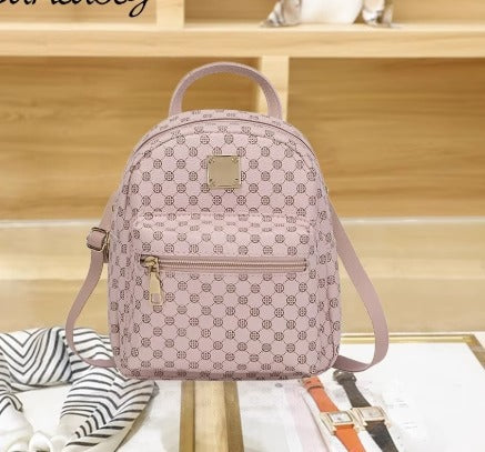 Mini backpack made of PU material with print pattern