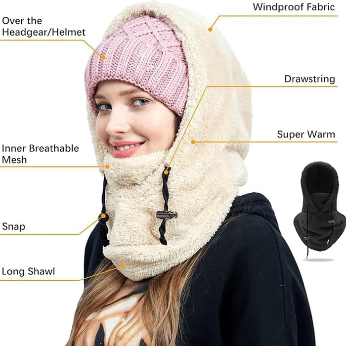 Ski mask with Sherpa hood | Bowlift