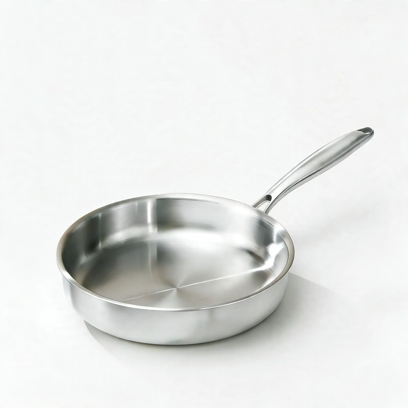 Frying pan, 410 stainless steel, honeycomb pattern