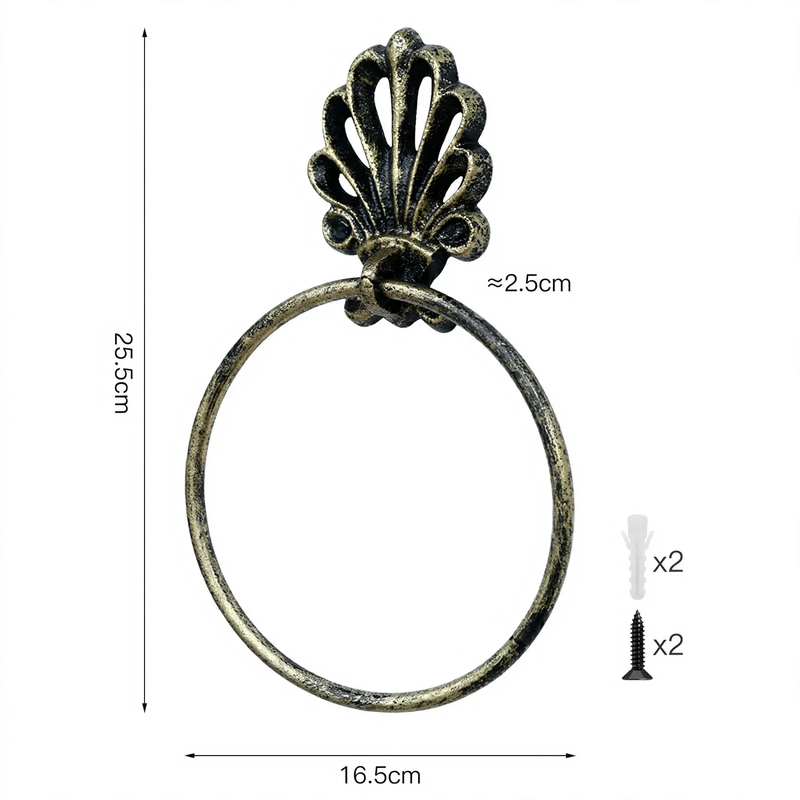 Cast Iron Towel Holder Horseshoe Design Vintage