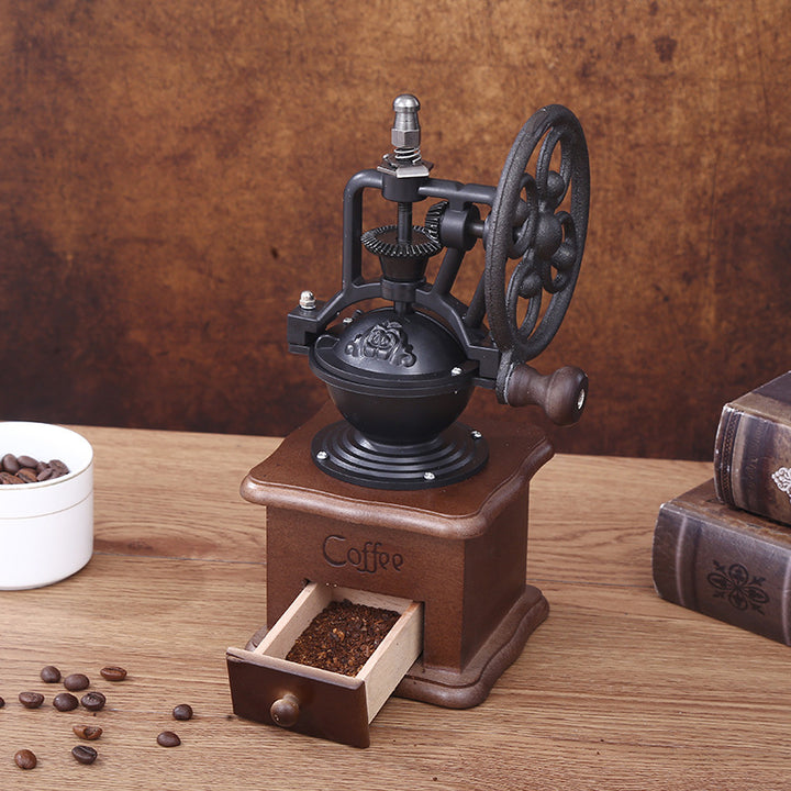 Hand coffee grinder with CNC grinding mechanism and brush