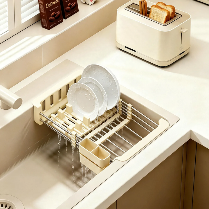 Retractable draining rack for sink, PET