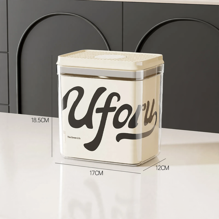 Square storage container with snap closure