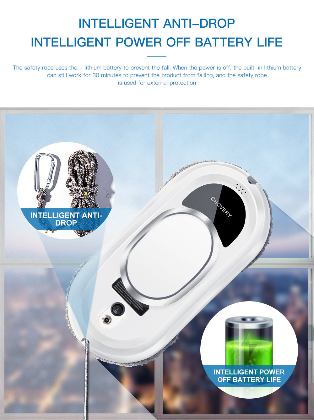BowLift | SMART ROBOT WINDOW CLEANER WITH REMOTE CONTROL – AUTOMATIC VACUUMING AND CLEANING FUNCTION