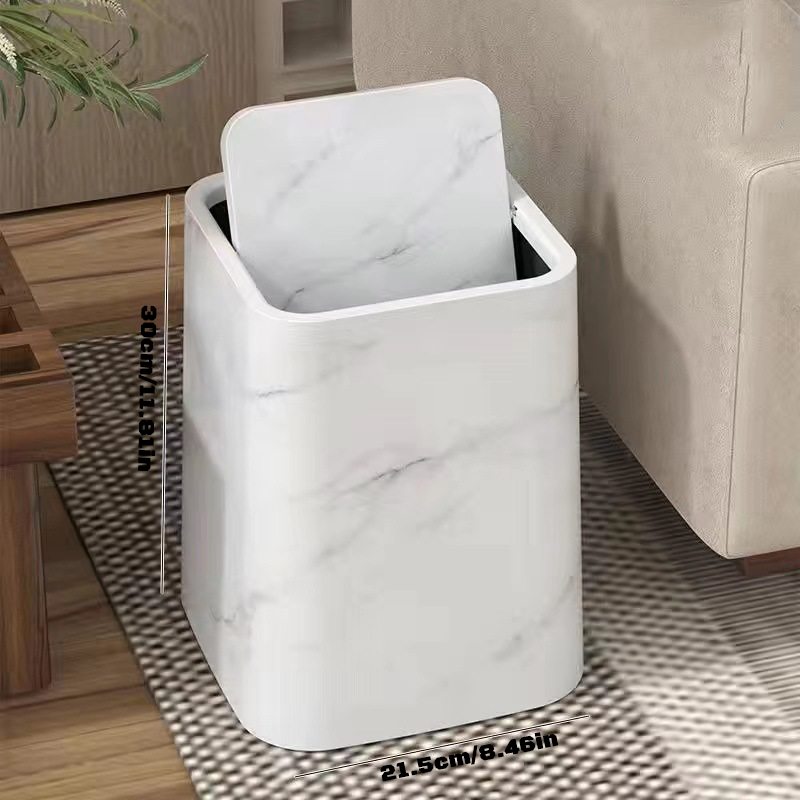 Marble Trash Can | Elegant Swivel Lid | Bowlift