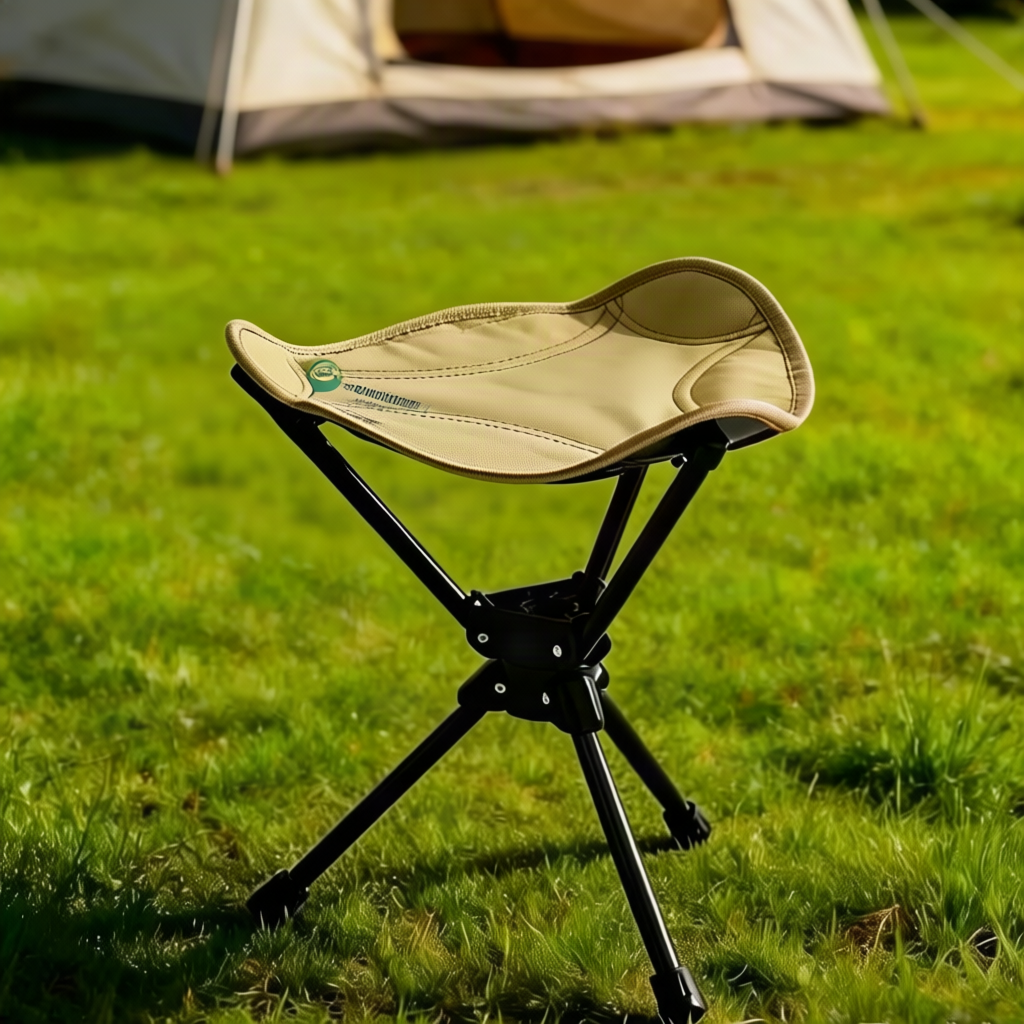 Camping chair, three-legged, foldable, lightweight