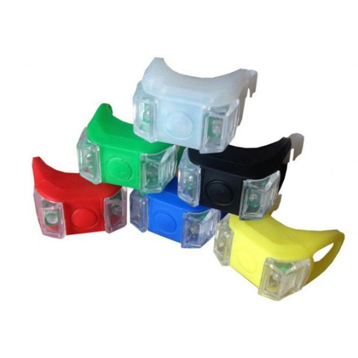 Silicone frog light with double LED for bicycles