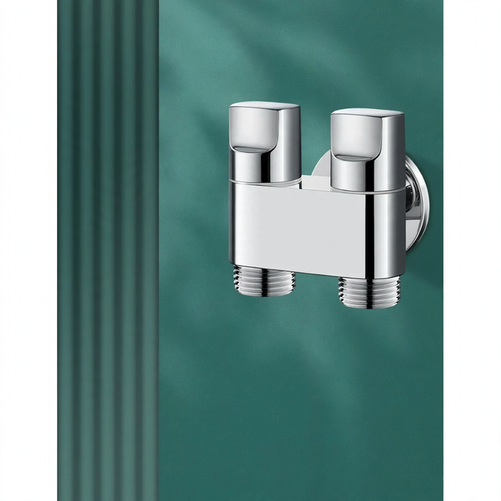 Corner valve for washing machines, 4-piece thread