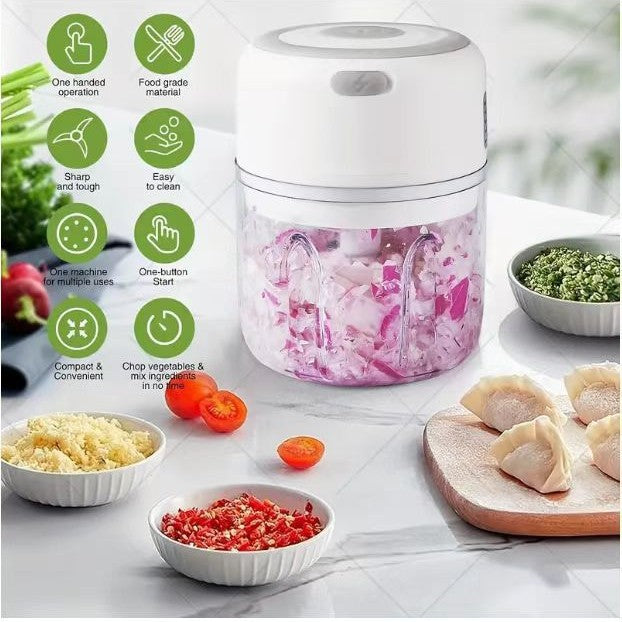 Portable electric chopper, cordless, 100-250 ml