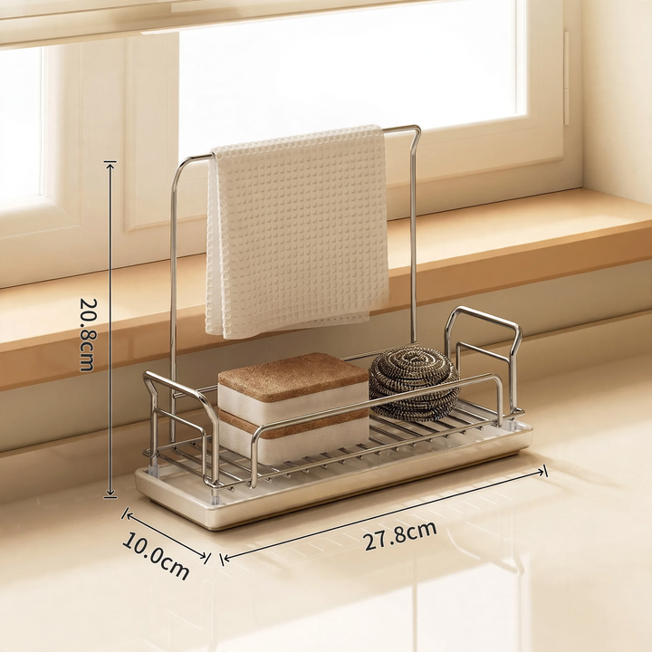 Draining rack for kitchen towels and sponges