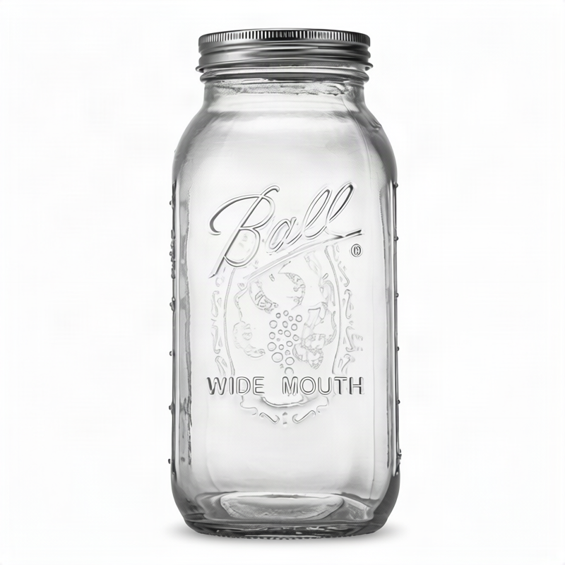 Glass storage jars, various sizes