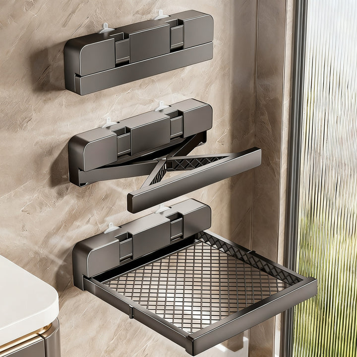 Wall shelf for sink, foldable