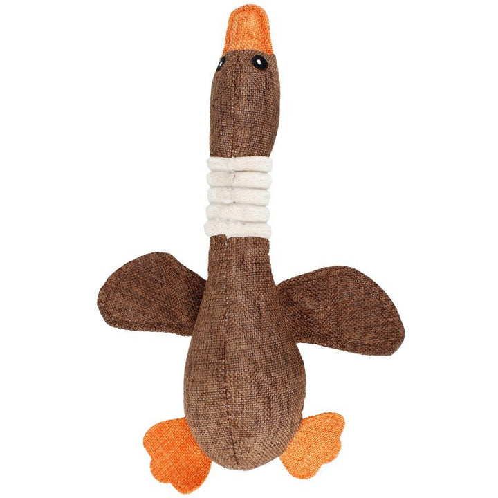 Plush dog toy with squeaker
