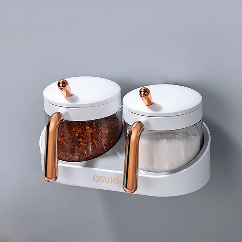 Wall-mounted spice boxes, 2-piece or 3-piece set