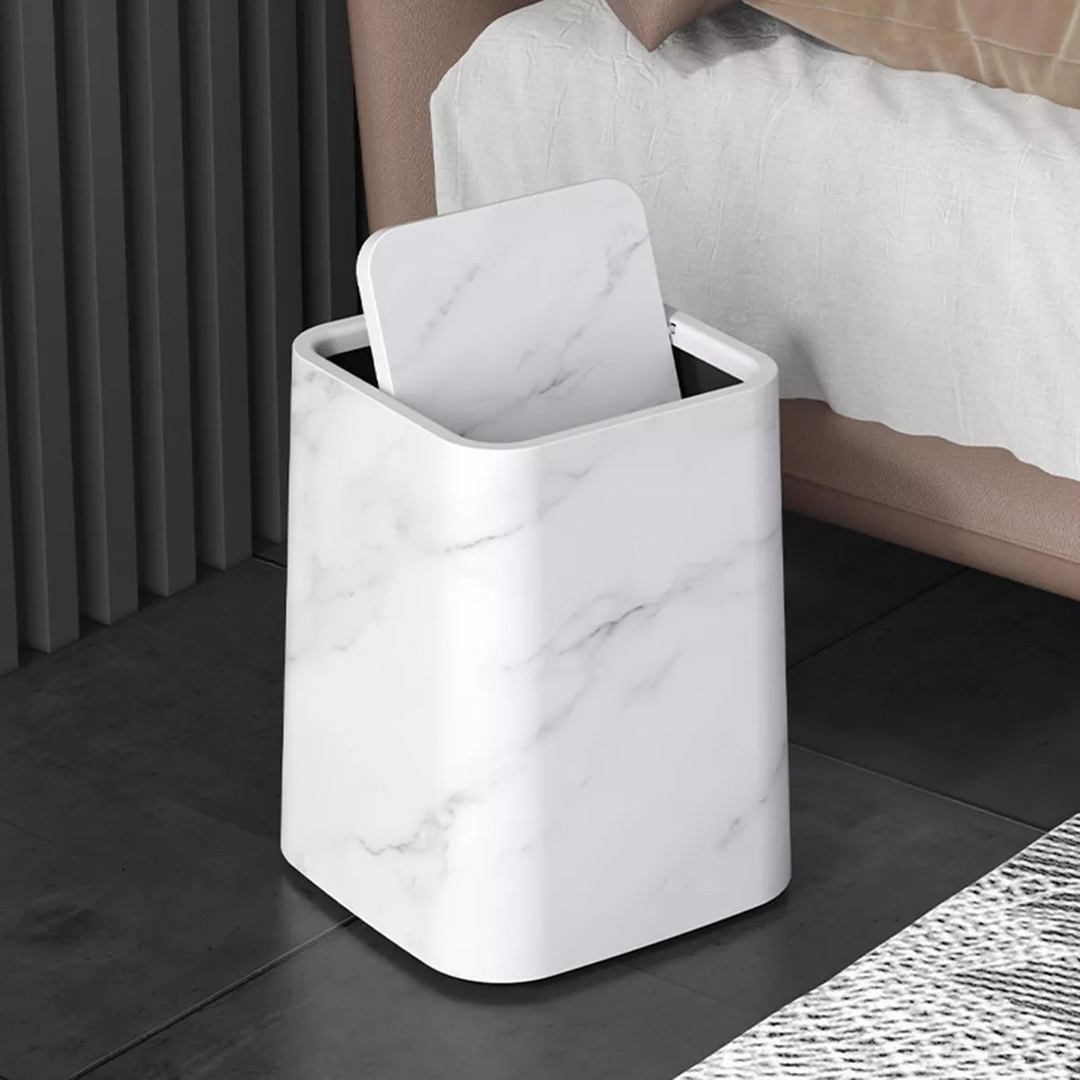 Marble Trash Can | Elegant Swivel Lid | Bowlift