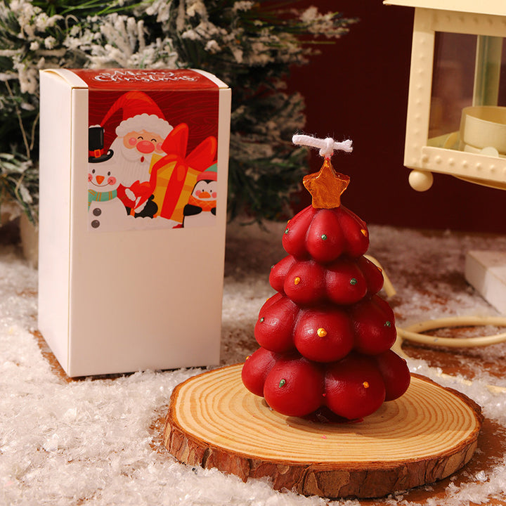 Christmas candles made from soy blend, Christmas tree shape