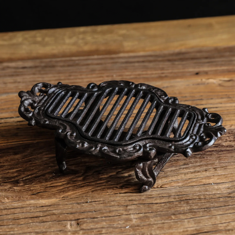 Cast iron tea warmer with burner stand