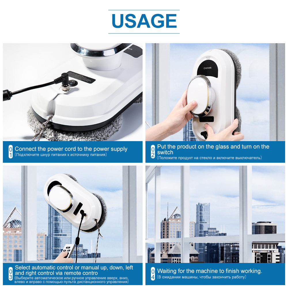 BowLift | SMART ROBOT WINDOW CLEANER WITH REMOTE CONTROL – AUTOMATIC VACUUMING AND CLEANING FUNCTION