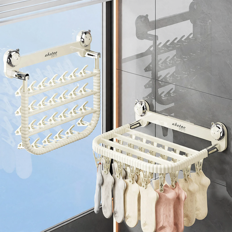 Wall-mounted drying rack, 27 clips
