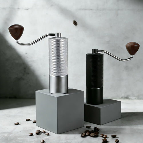 Hand coffee grinder with steel core, luxury design
