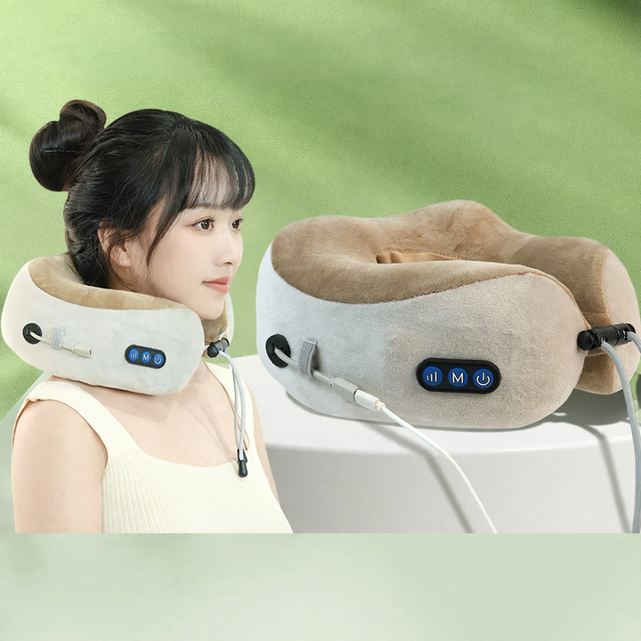 U-shaped neck massage pillow with mechanical massage